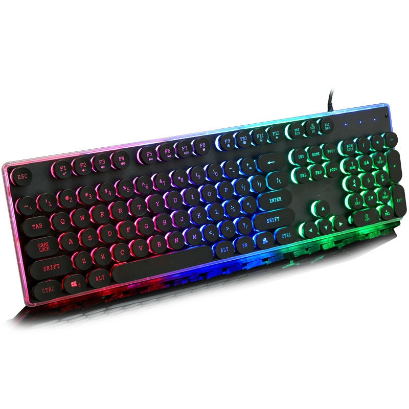 Teclado Mecânico de Máquina de Escrever Estilo Steampunk
