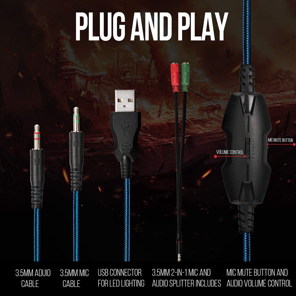 Fones de ouvido para jogos PS4 4D estéreo