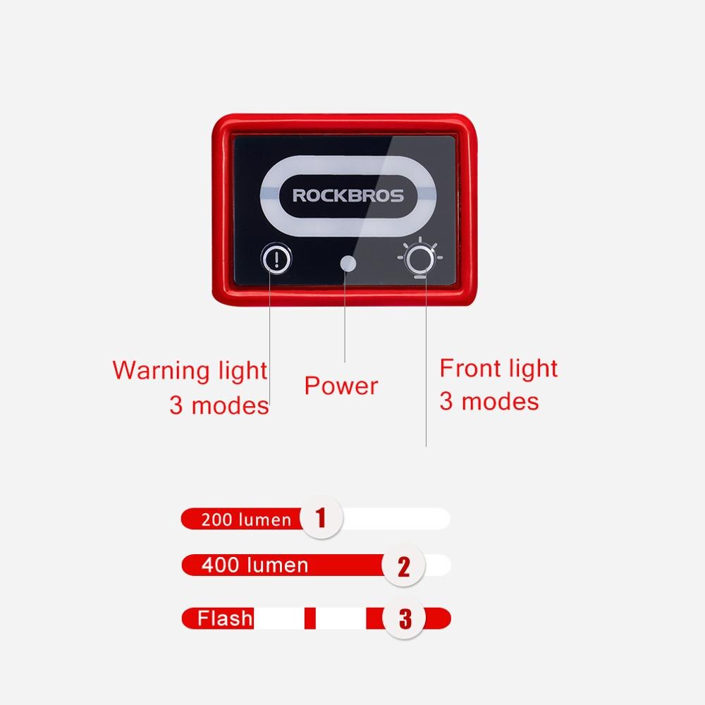 Luz de capacete de bicicleta USB à prova d'água