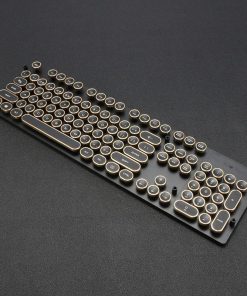 Teclado Mecânico de Máquina de Escrever Estilo Steampunk