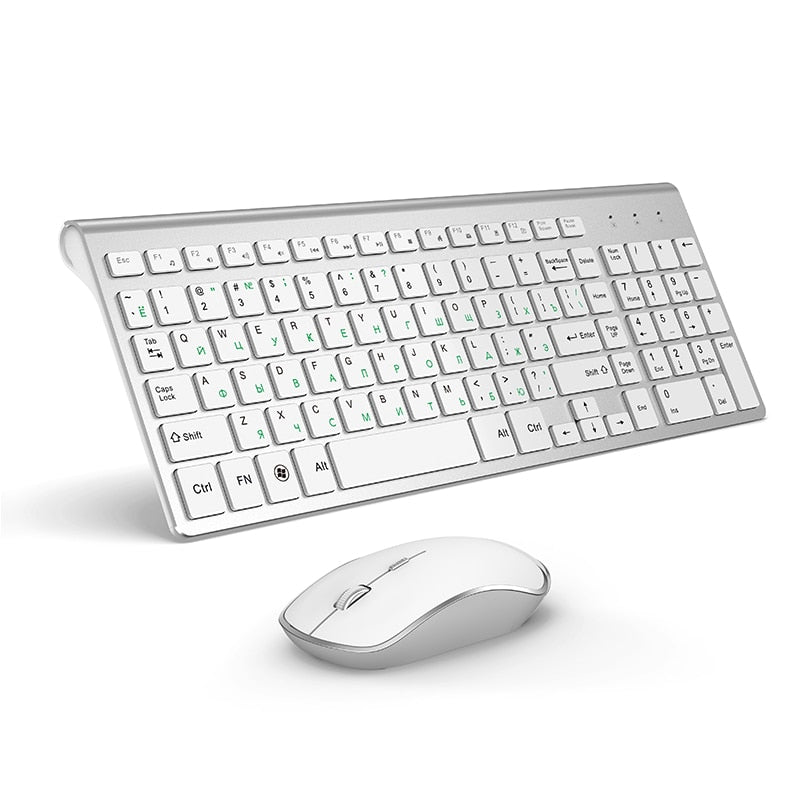 Conjunto de mouse teclado ergonômico fino sem fio