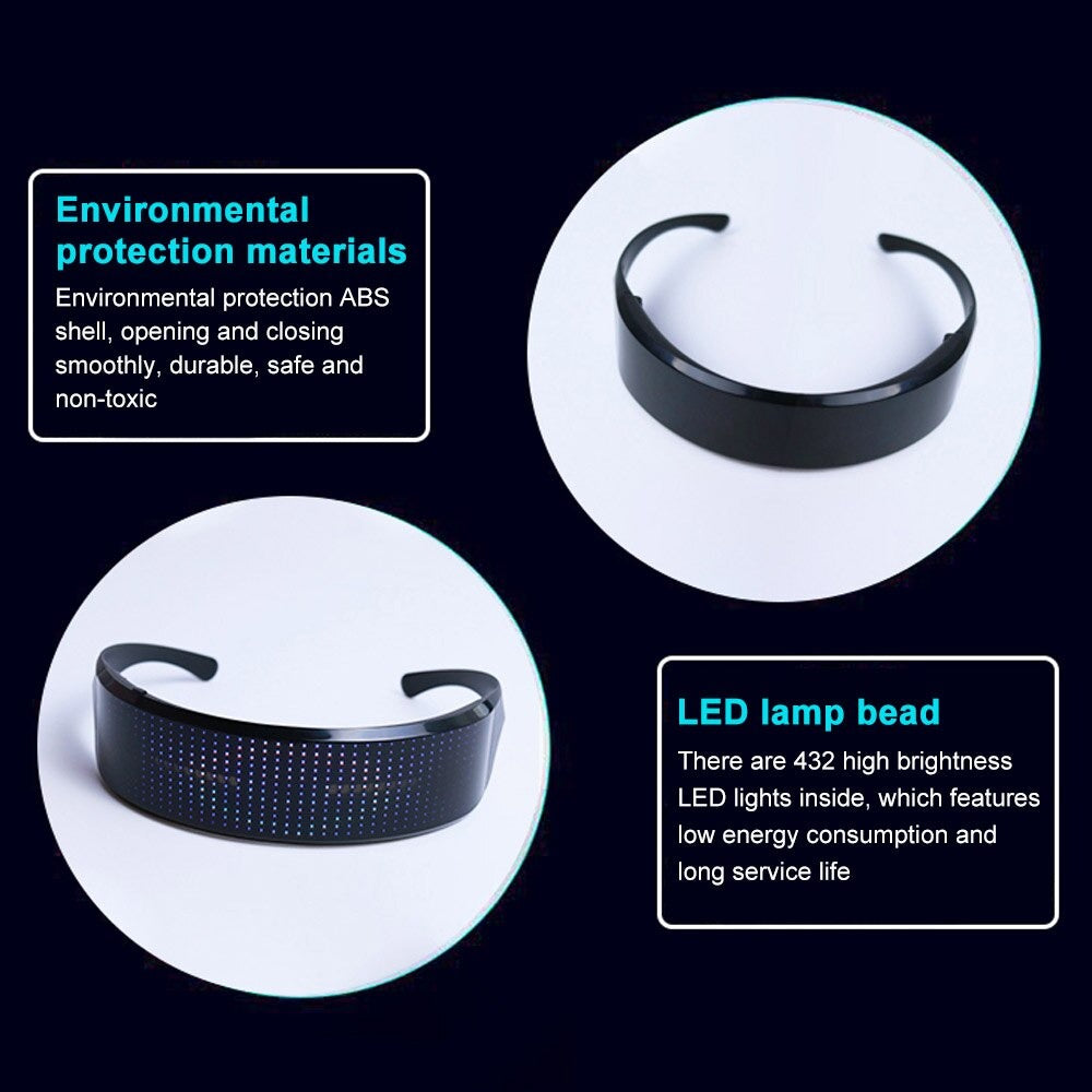 Óculos de LED brilhantes