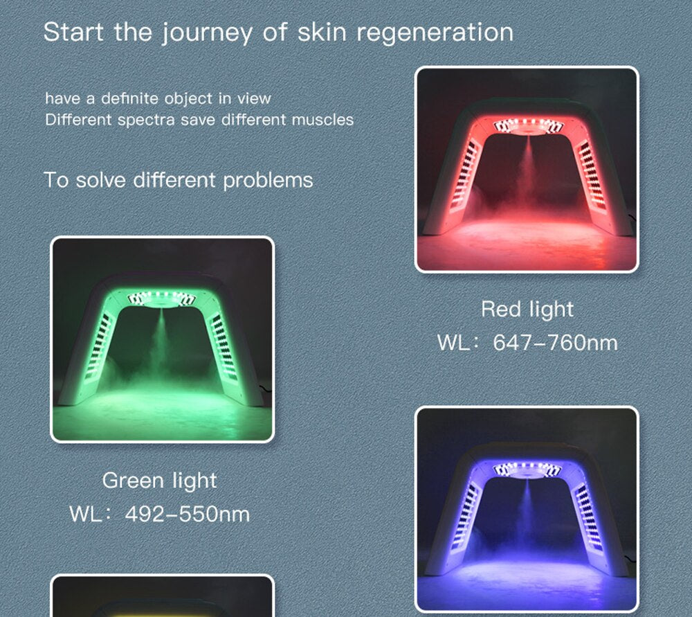 Máscara facial de LED de 7 cores terapia de luz PDT