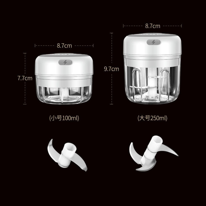 Espremedor de alho elétrico mini USB sem fio 100/250 ml