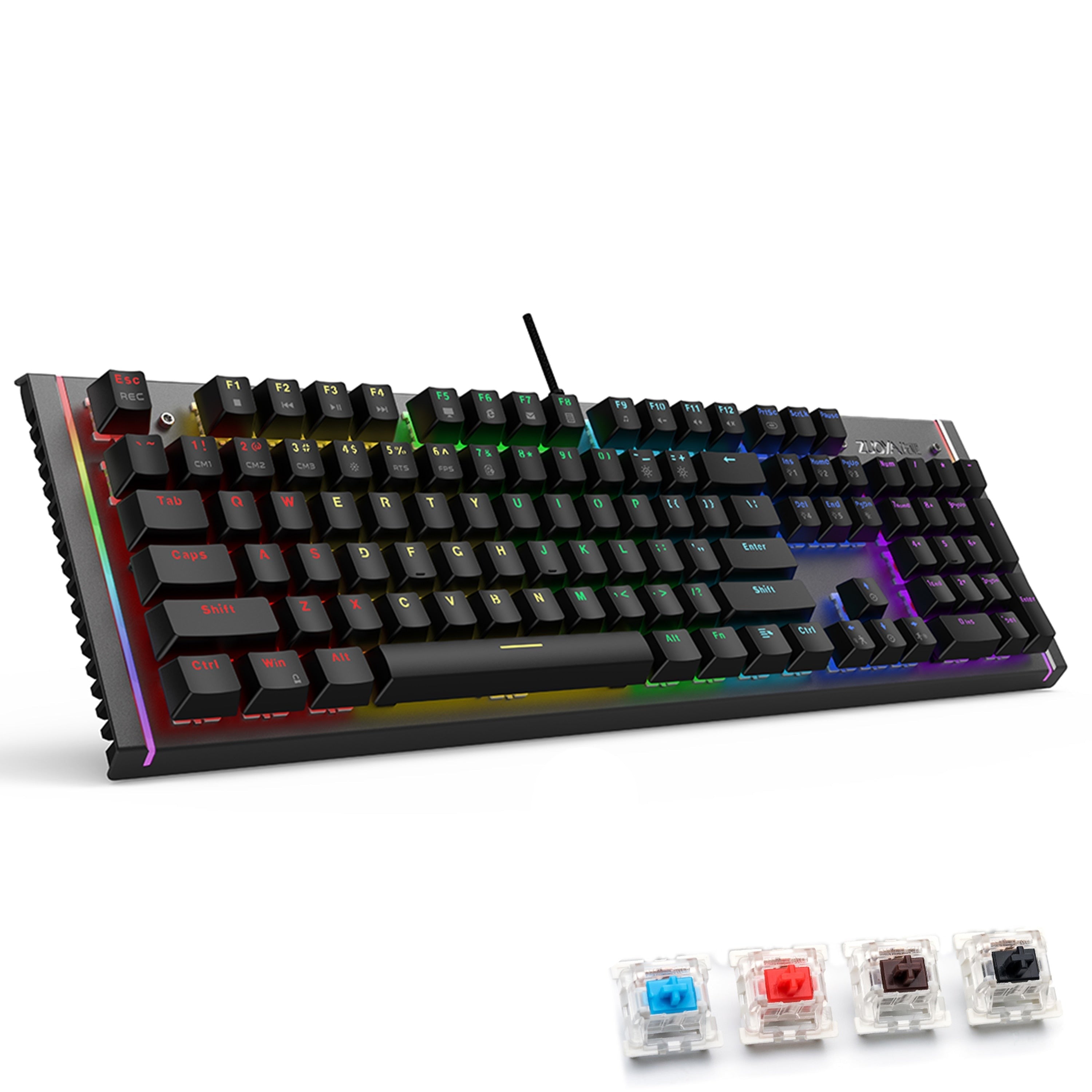 Teclado Mecânico para Jogos RGB Mix Retroiluminado com Fio
